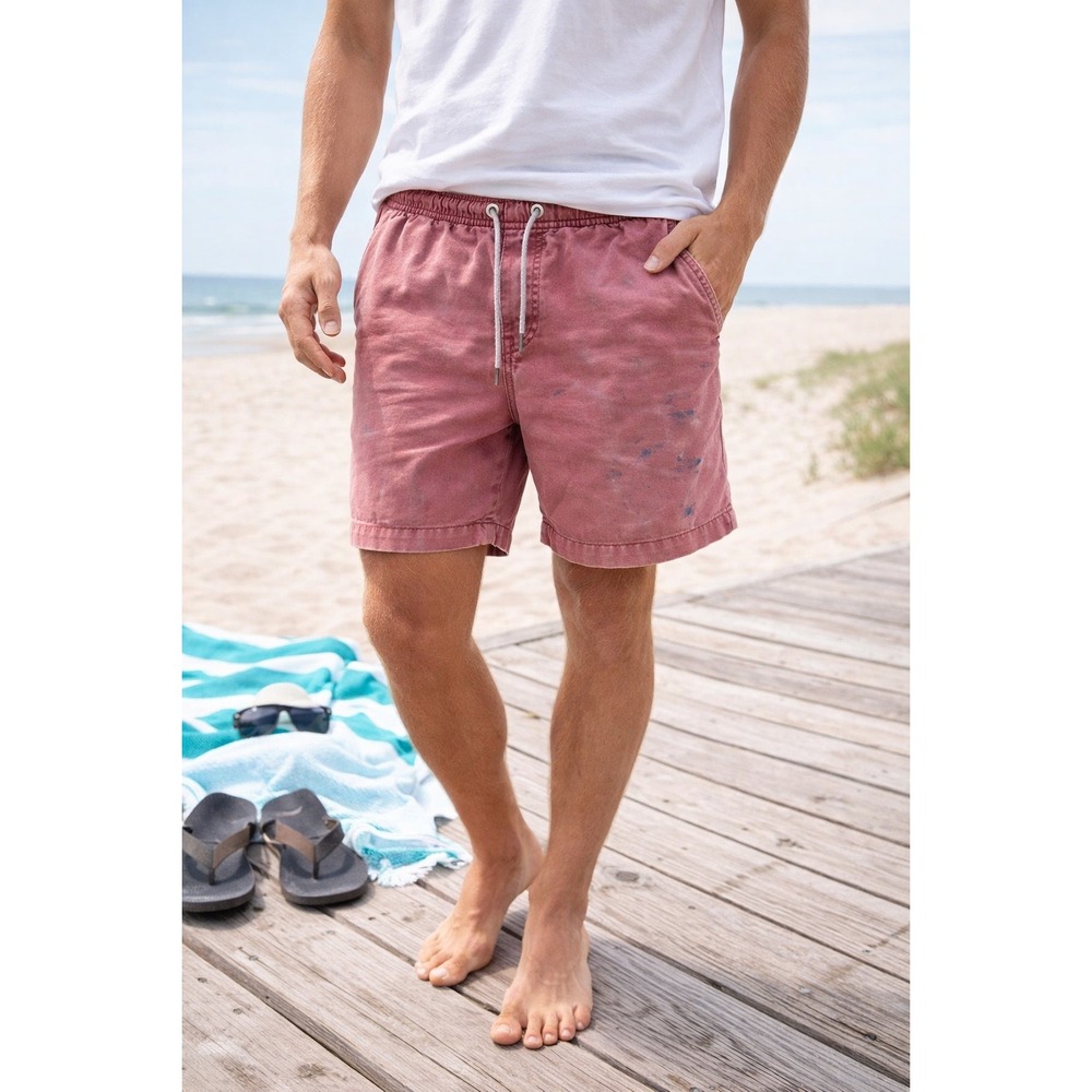 American Eagle Thrashed Vintage Wash Shorts Faded Ink Distress Coastal SZ M